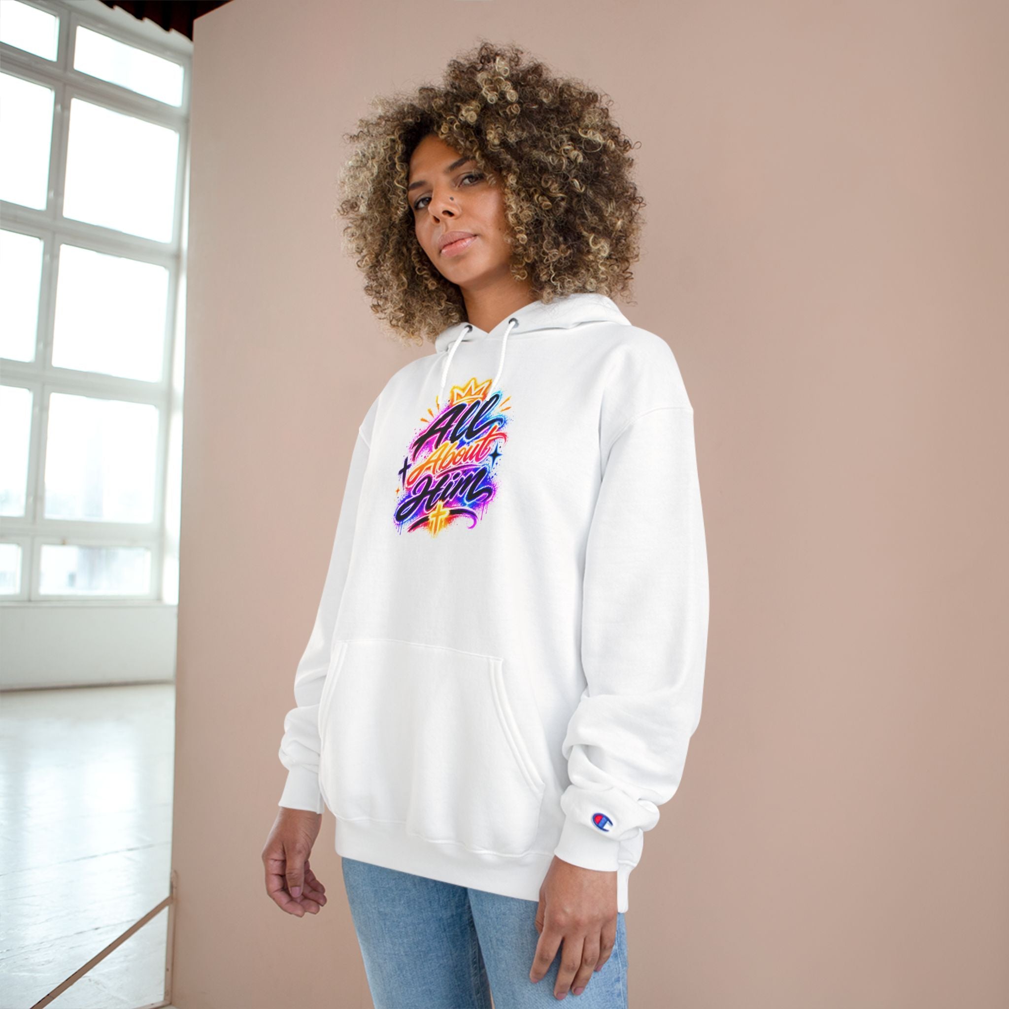 All About Him Hoodie — Christian Faith Graphic Hoodie