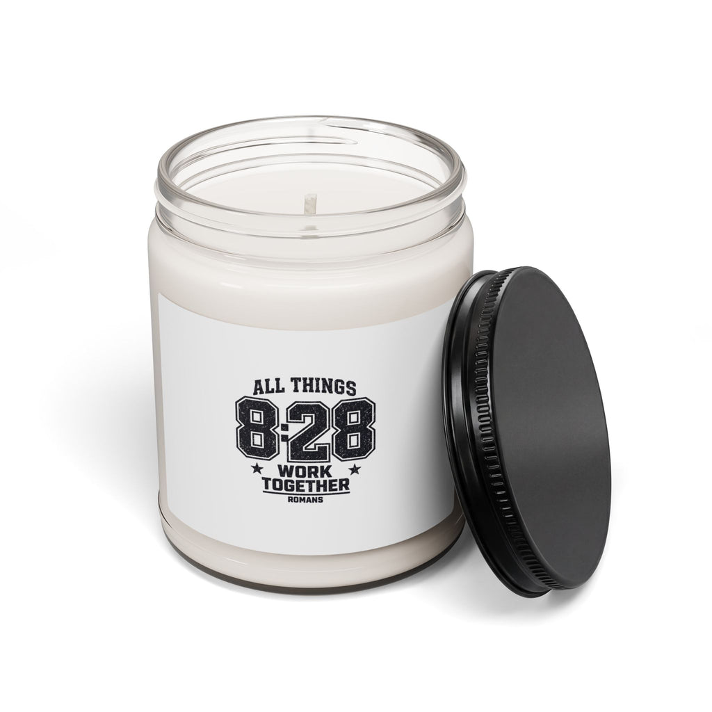 All Things 8:28 Verse Jar Candle | Christian Streetwear, Athletic Arch Typography