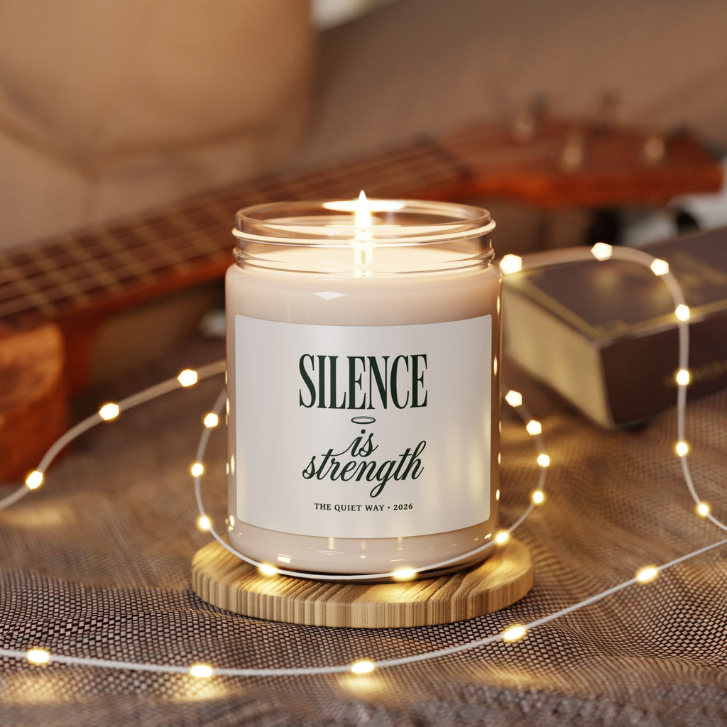Silence Is Strength Soy Candle, Team Leo Inspired, Minimalist Devotional
