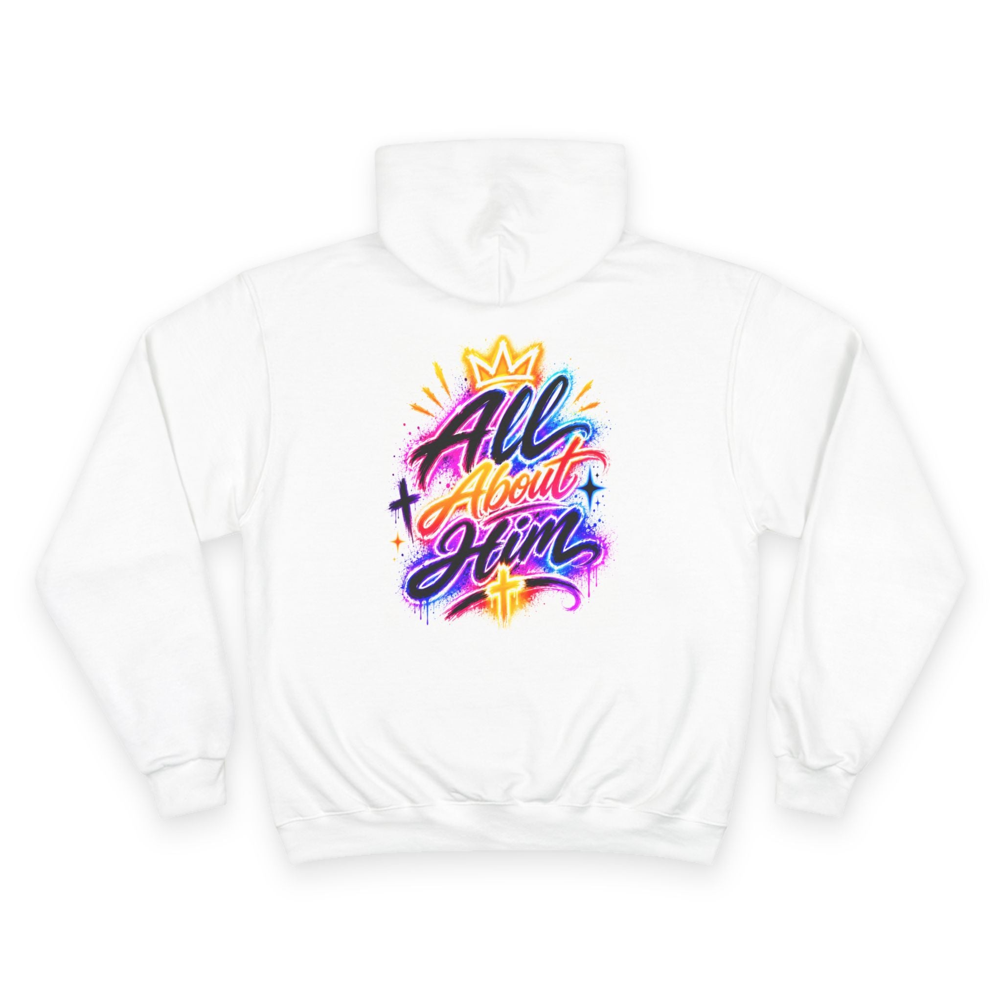 All About Him Hoodie — Christian Faith Graphic Hoodie