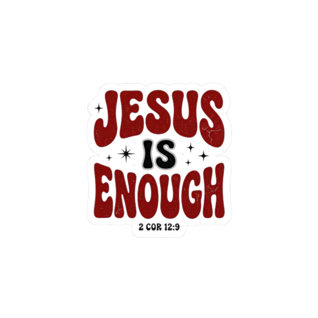 Jesus Is Enough Sticker | Christian Streetwear, Groovy Typography