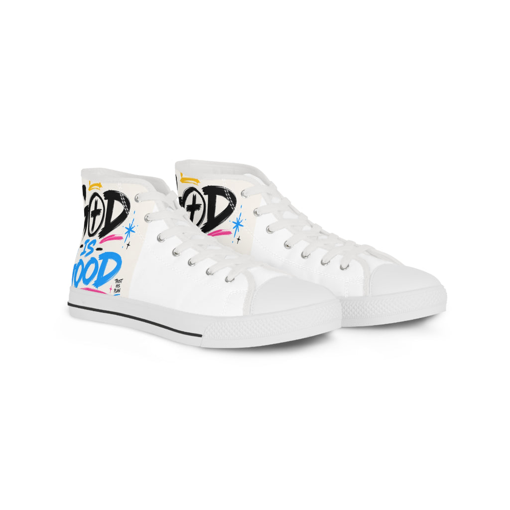High Top Sneakers — 'Good Vibes' Graffiti Streetwear Shoes for Men