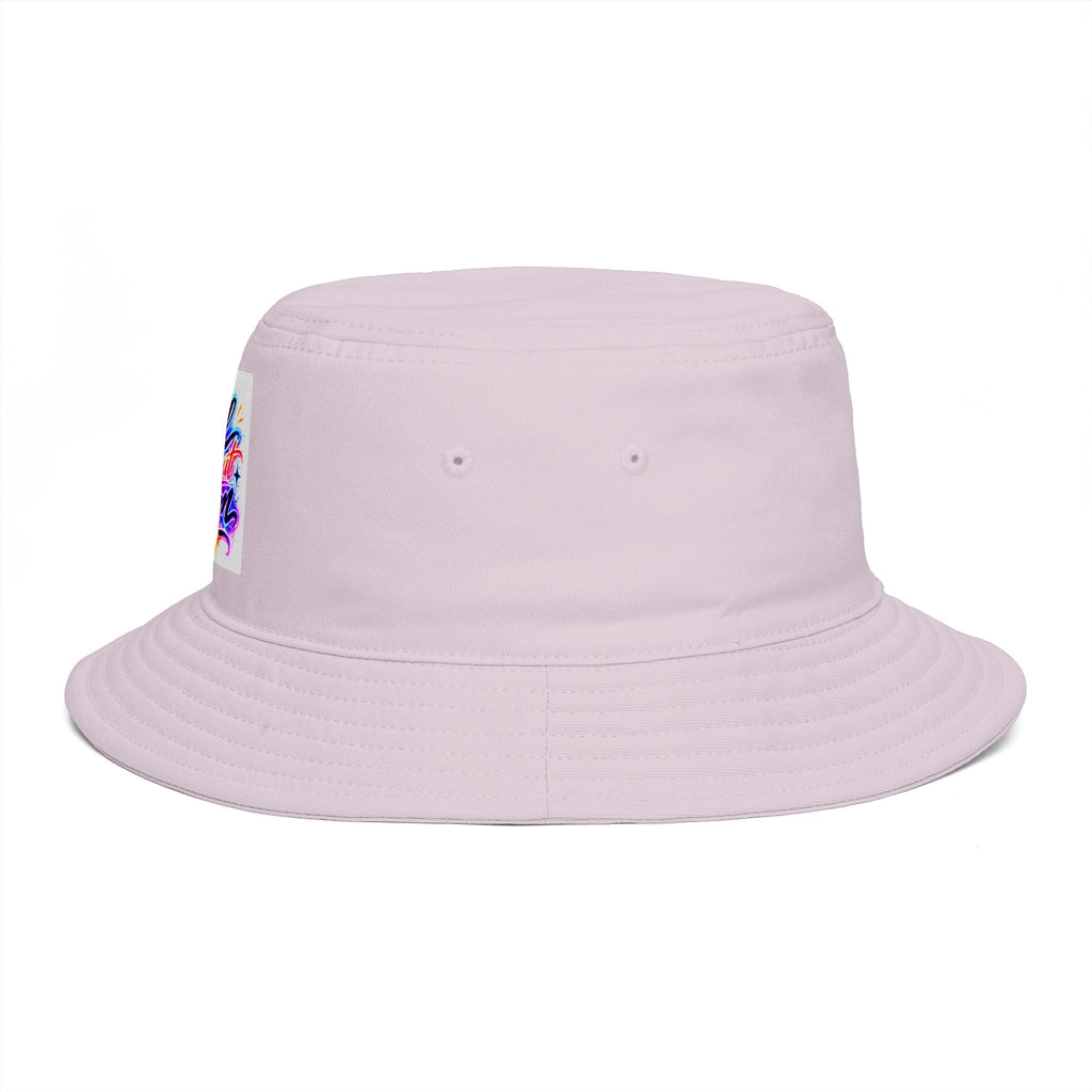 Bucket Hat — Colorful "All Out Vibes" Retro Script Patch