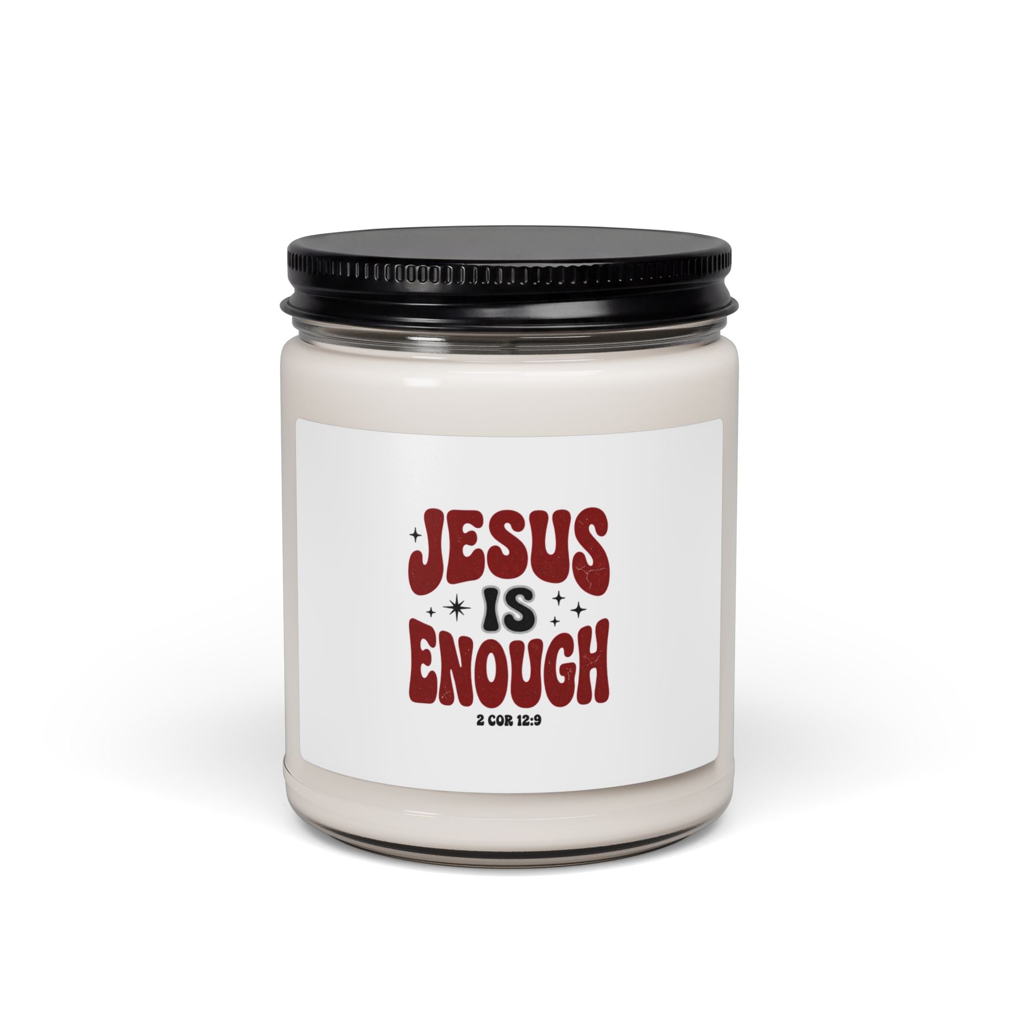 Jesus Is Enough Candle, Soy Jar Candle | Christian Streetwear Typography