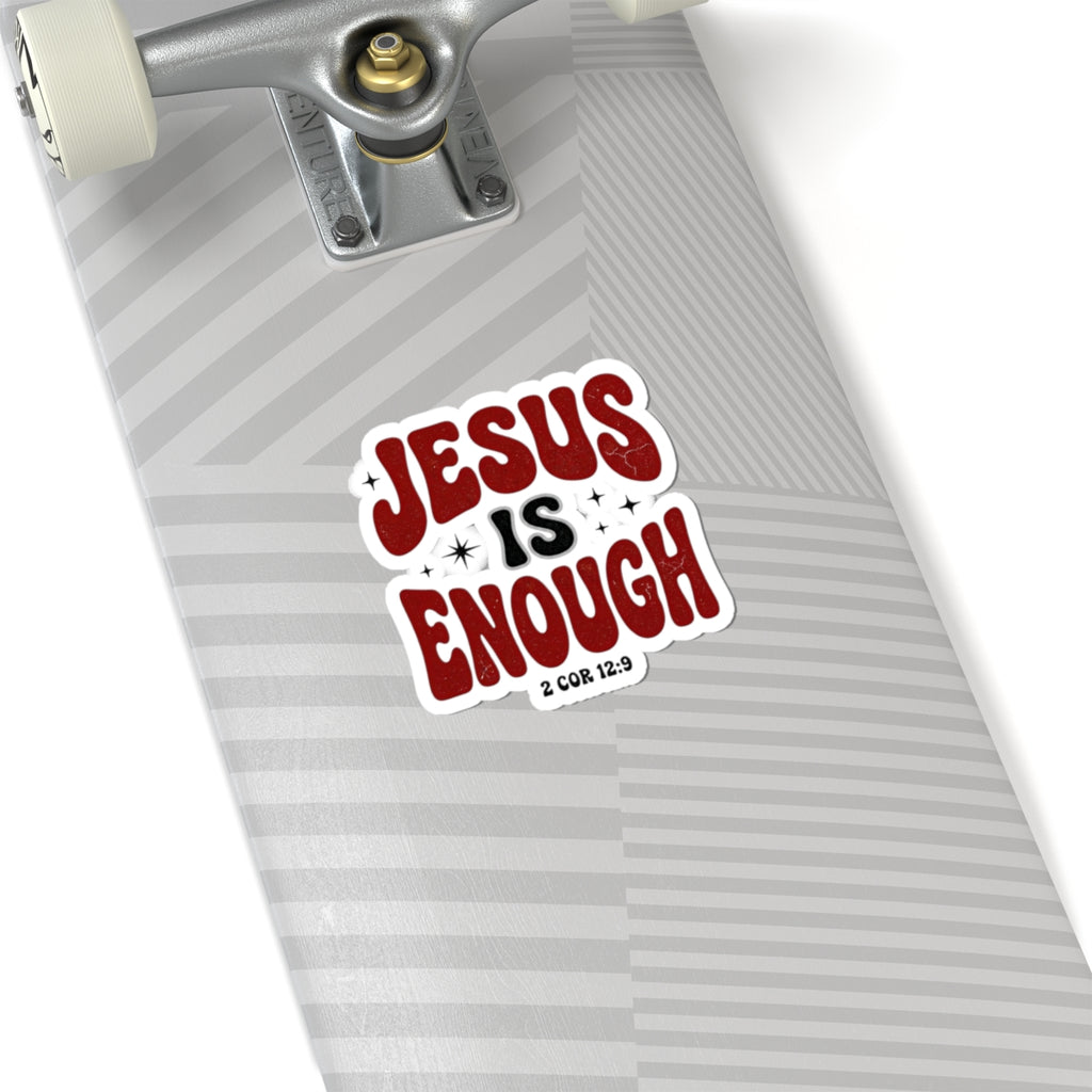 Jesus Is Enough Sticker | Christian Streetwear, Groovy Typography
