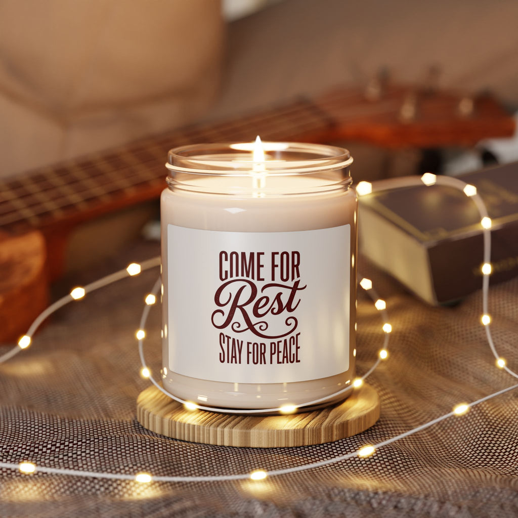 Come For Rest Stay For Peace Candle | Pope-Statement, Quiet Power Soy