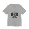 All Things 8:28 Verse Tee | Christian Streetwear, Athletic Arch Typography