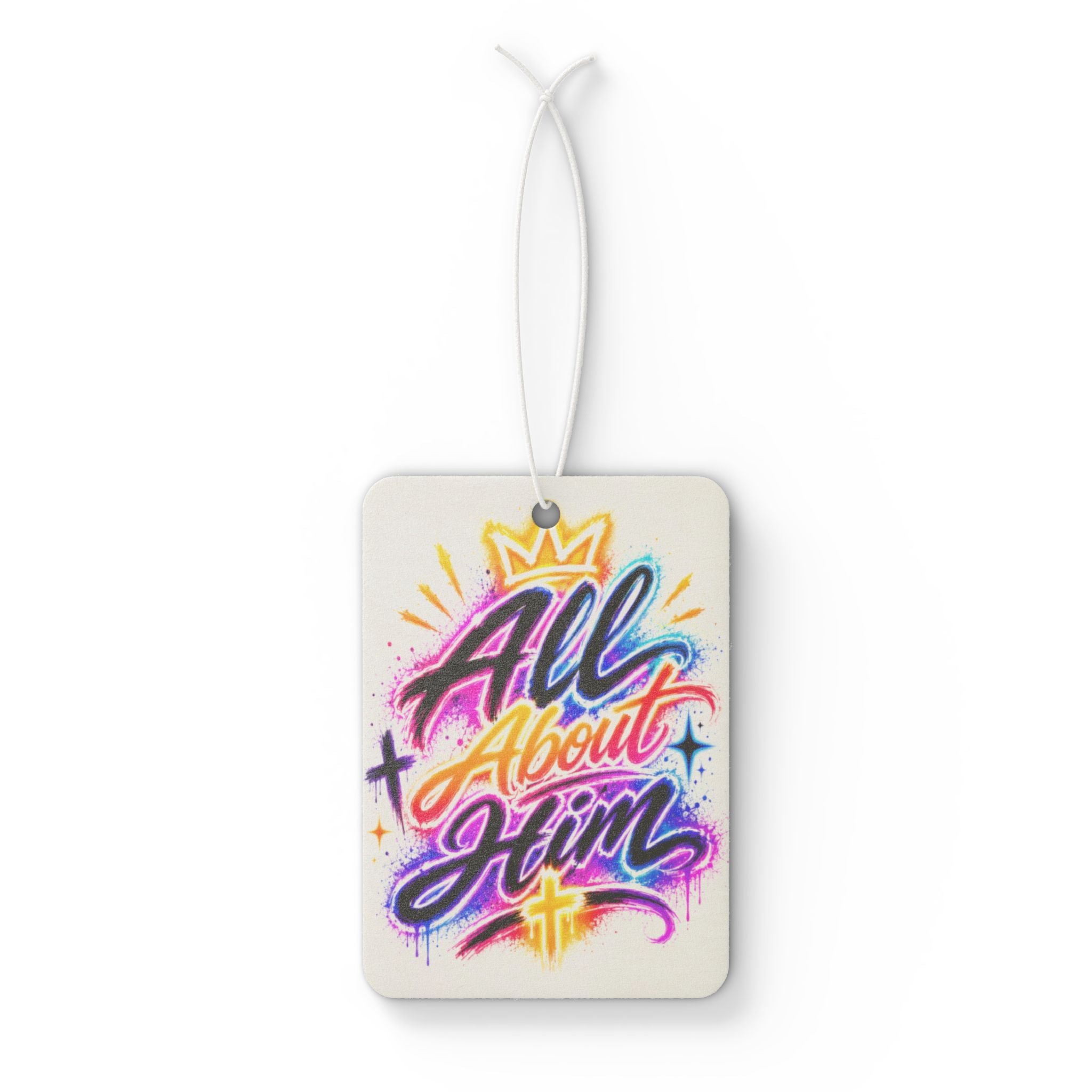 All About Him Car Air Freshener — Christian Graffiti Scented Ornament