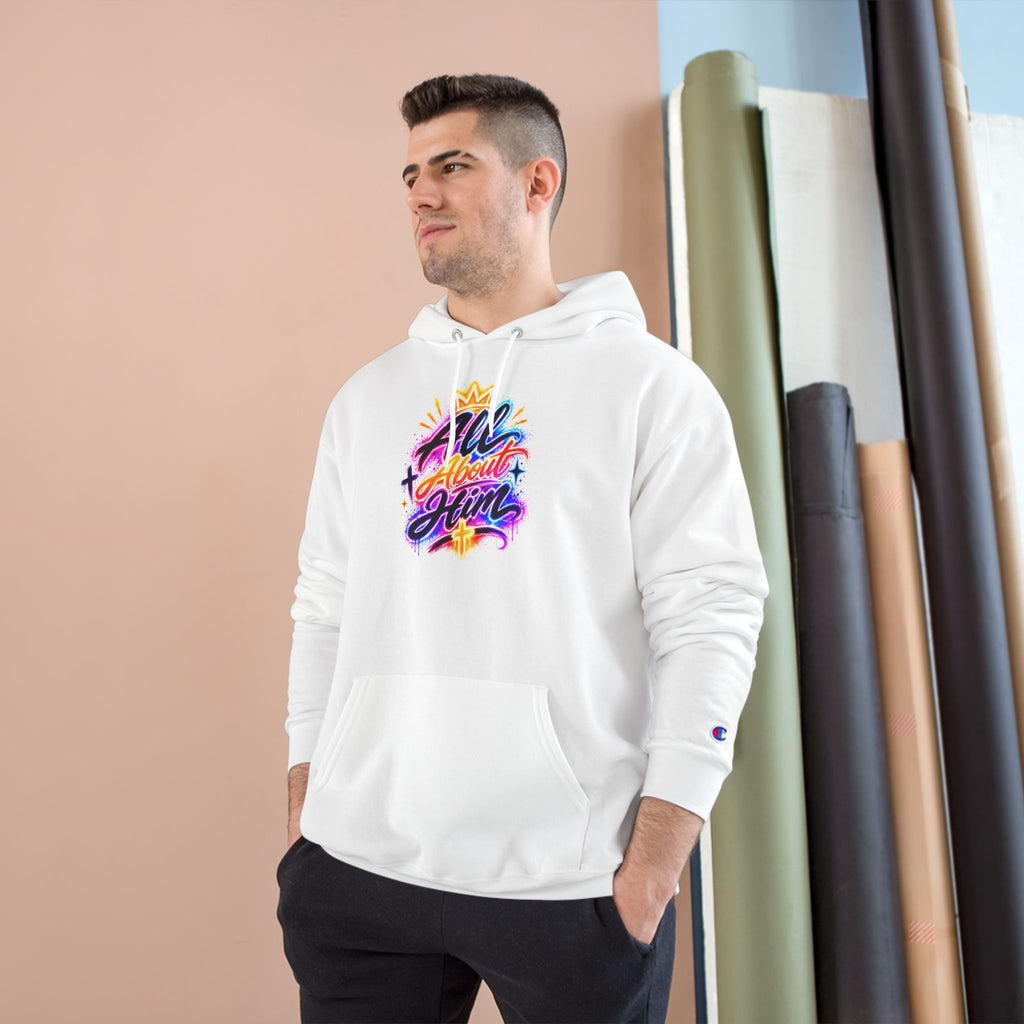 All About Him Hoodie — Christian Faith Graphic Hoodie