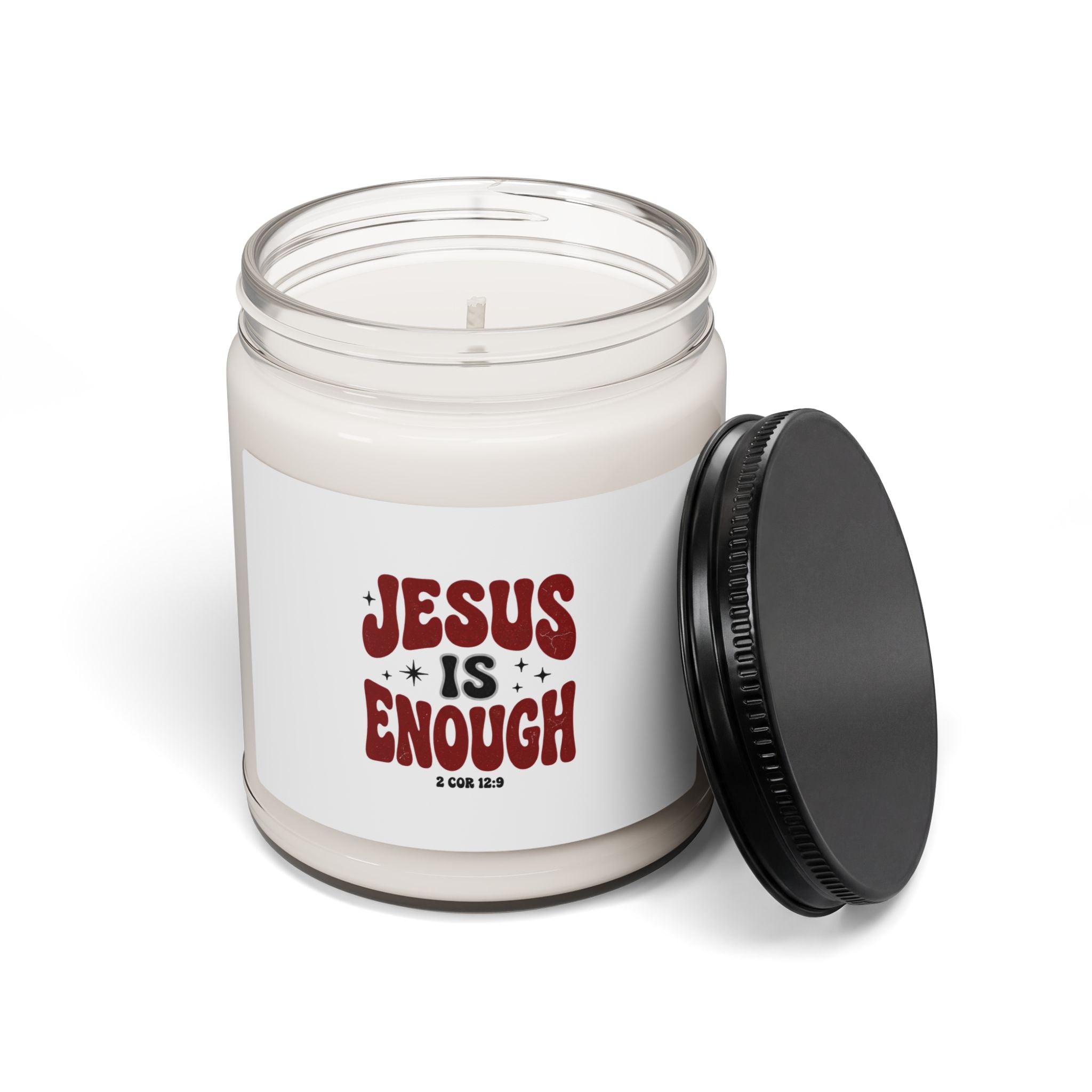 Jesus Is Enough Candle, Soy Jar Candle | Christian Streetwear Typography