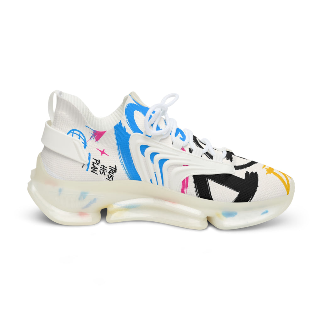 Graffiti-Inspired Mesh Sneakers — Men’s Colorful Athletic Shoes