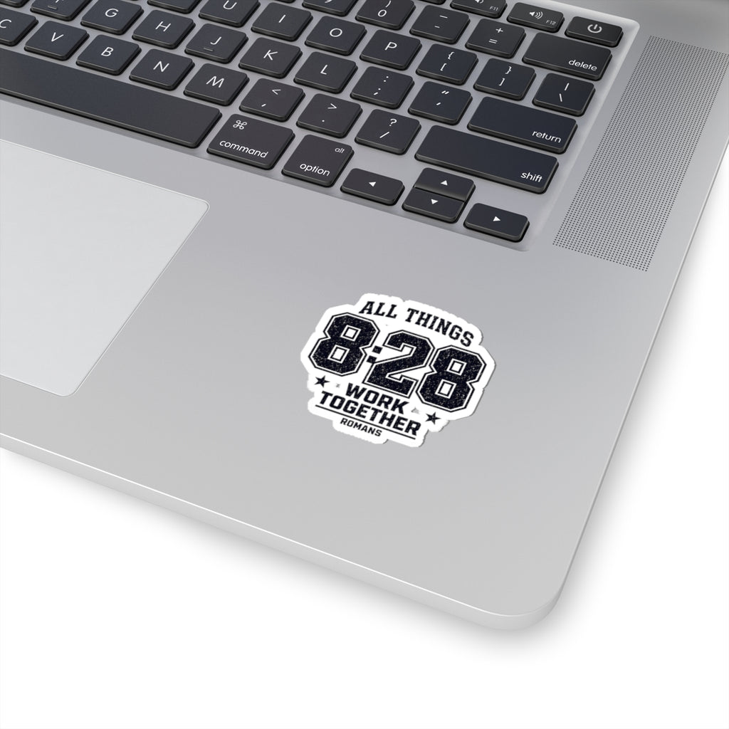 All Things 8:28 Sticker | Christian Streetwear, Athletic Arch Typography