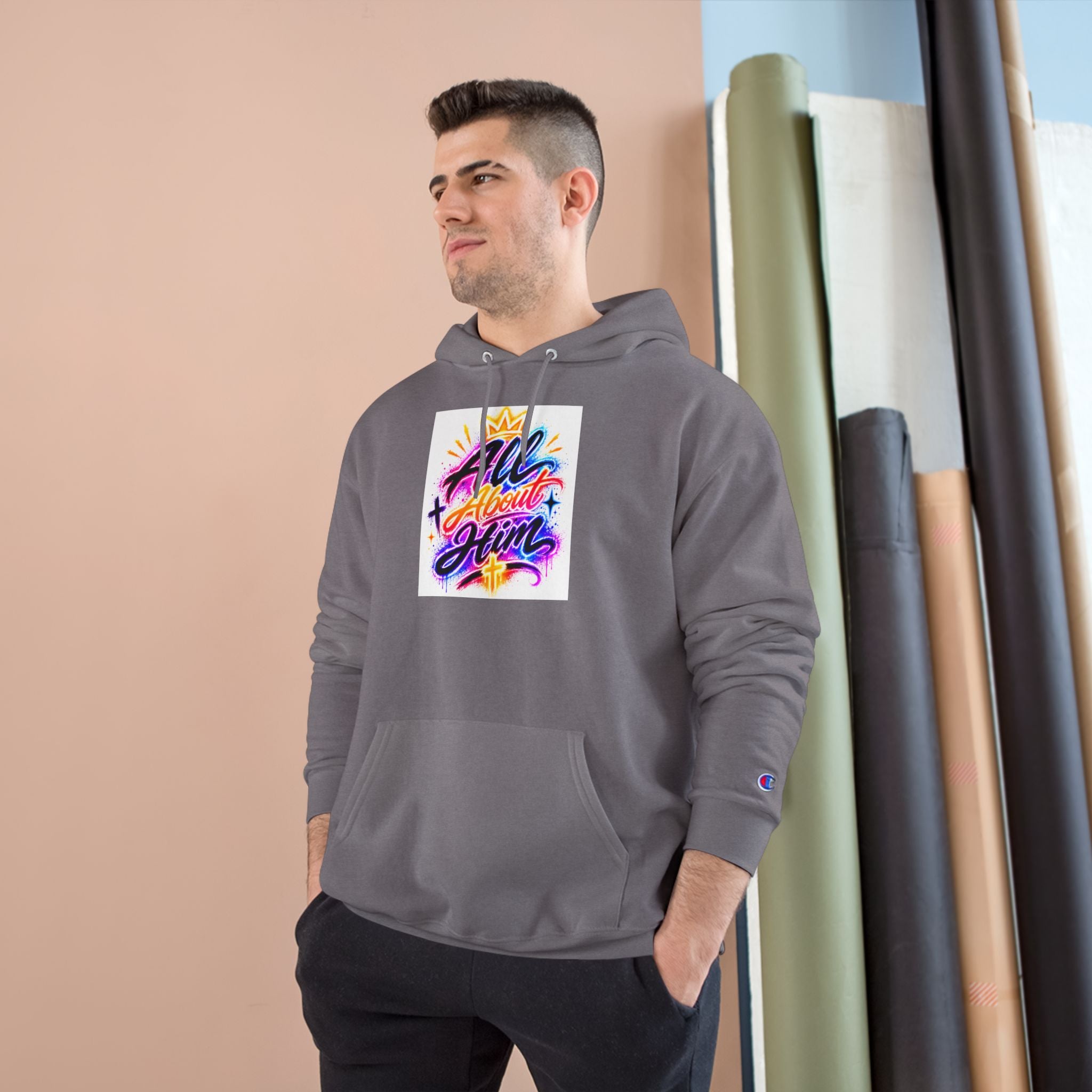 All About Him Hoodie — Christian Faith Graphic Hoodie