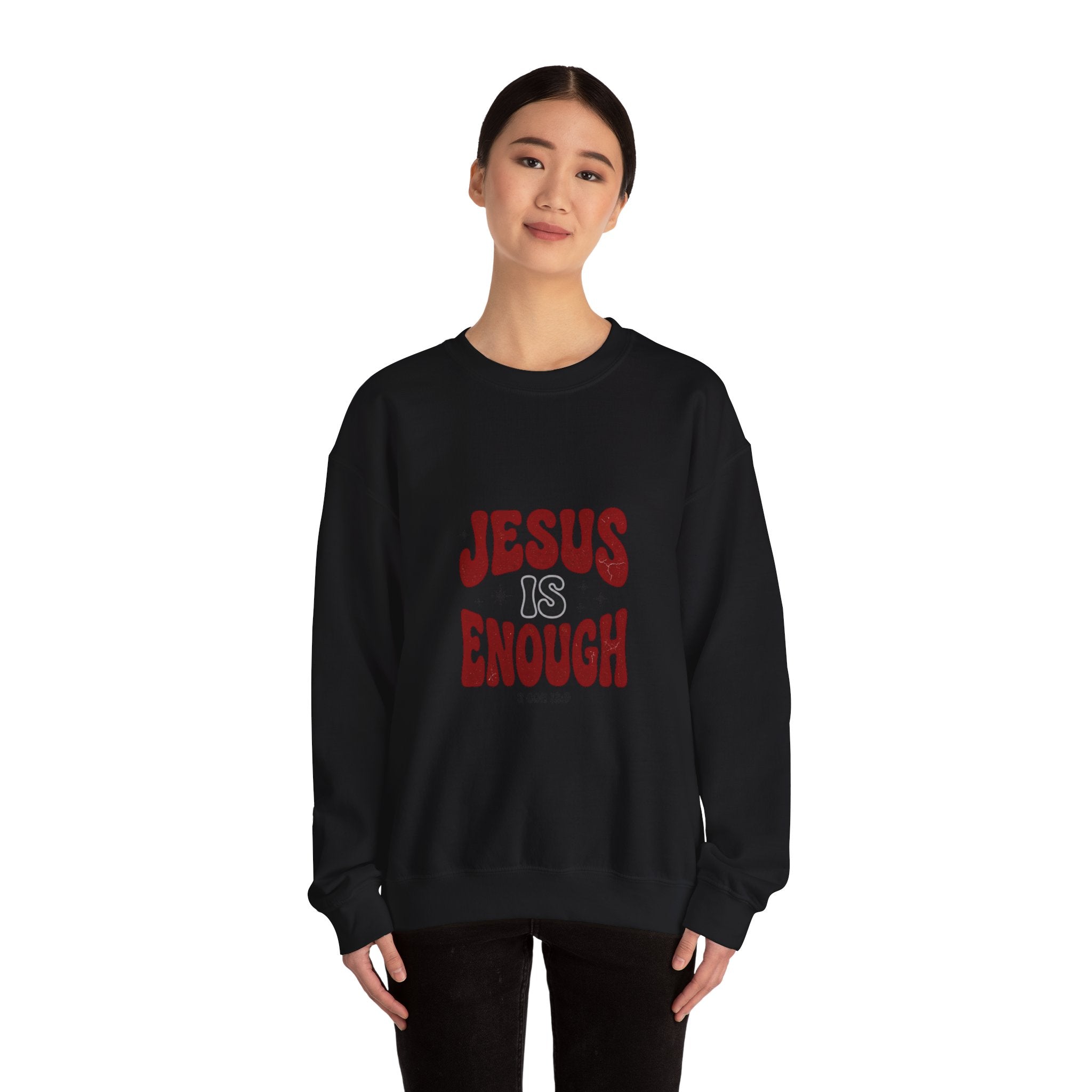 Jesus Is Enough Crewneck Sweatshirt | Christian Streetwear, Groovy Typography