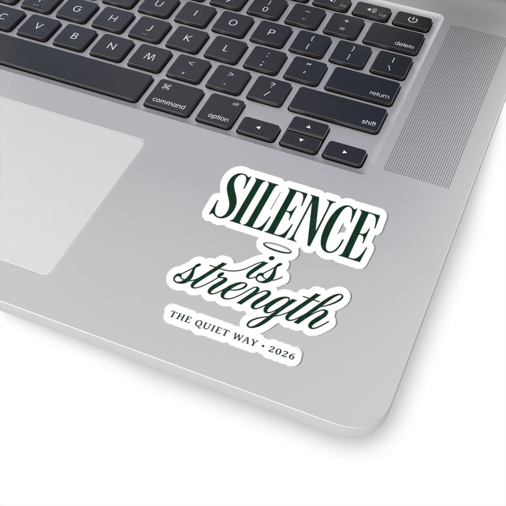 Silence Is Strength sticker | Pope‑coded minimalism, devotional typography