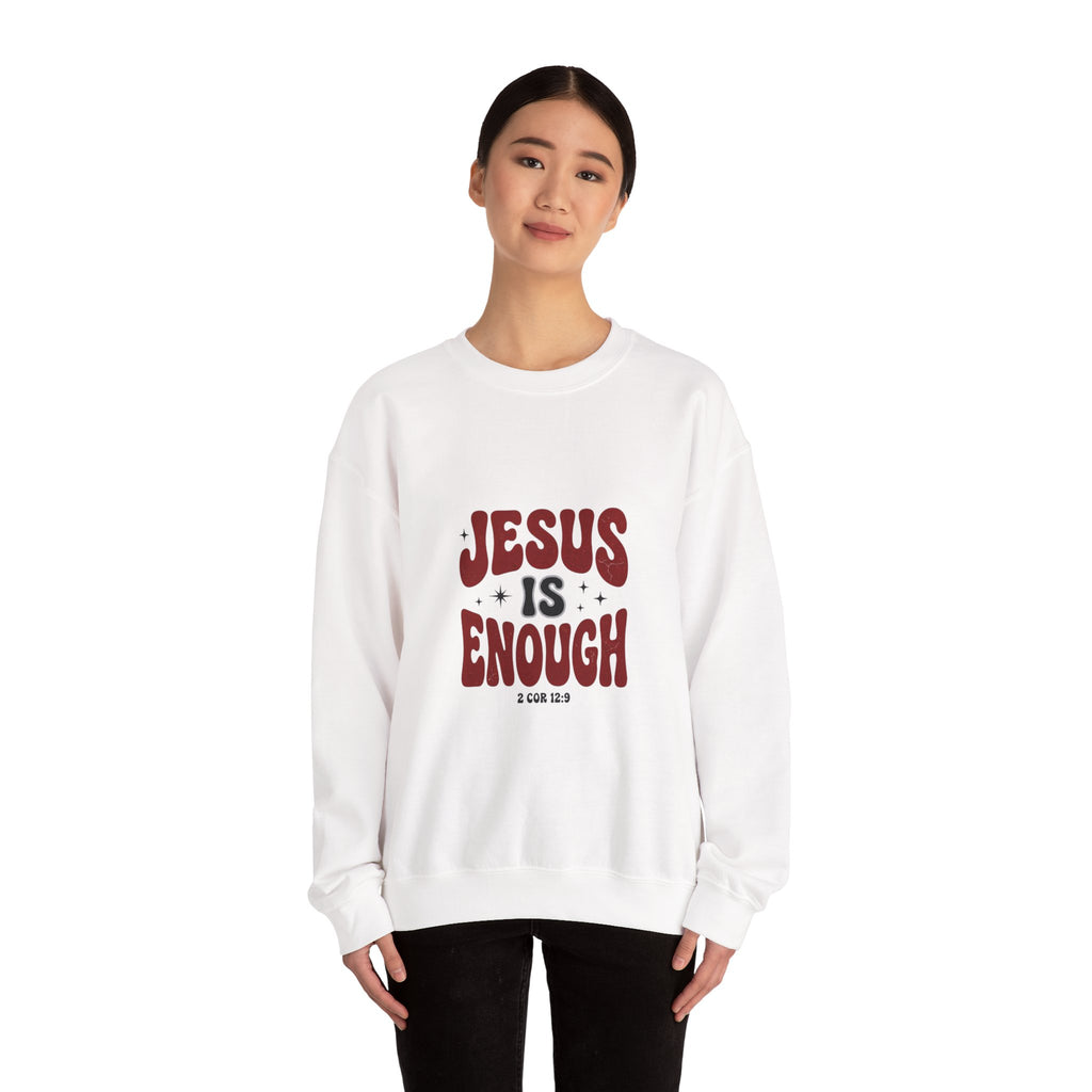 Jesus Is Enough Crewneck Sweatshirt | Christian Streetwear, Groovy Typography