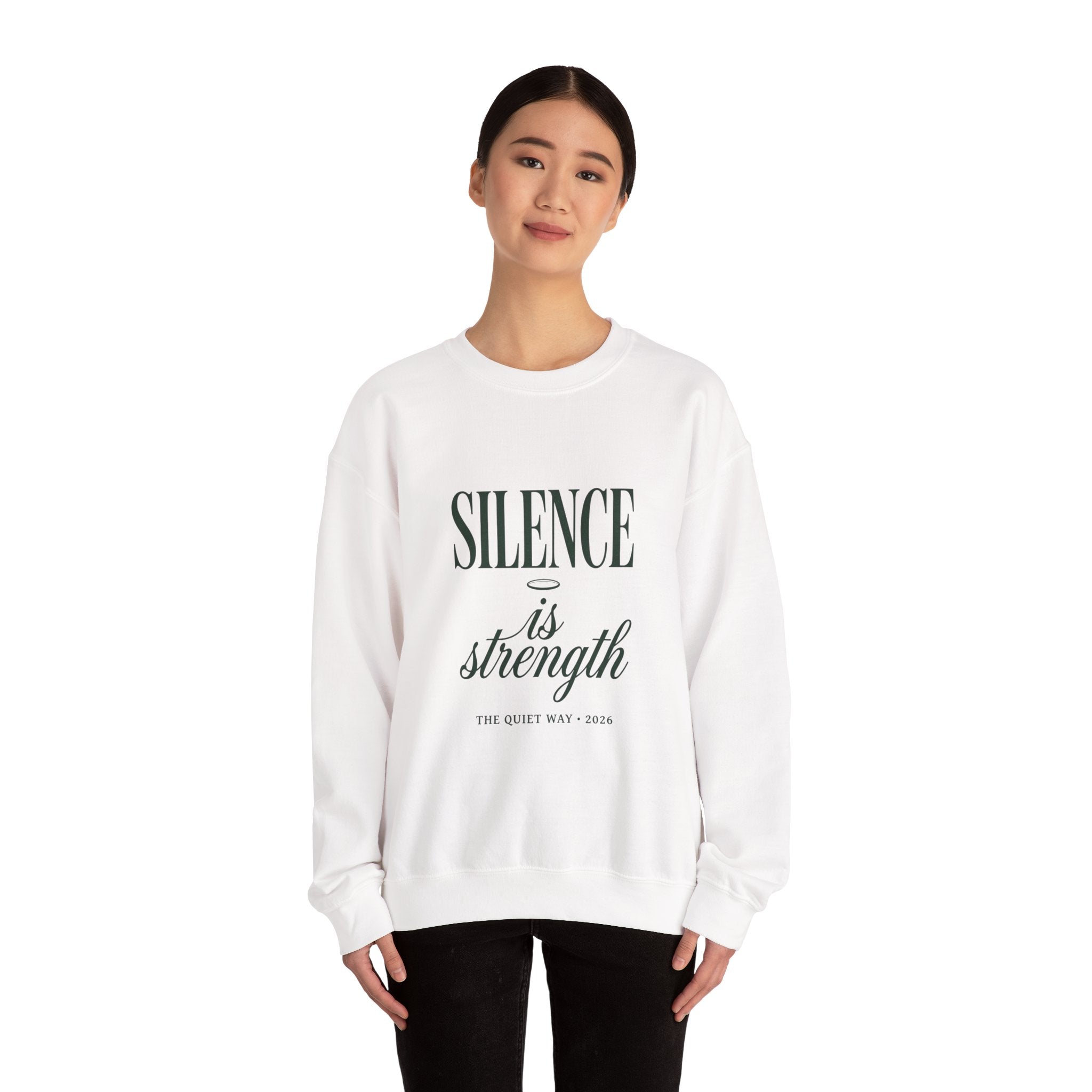 Silence Is Strength Crewneck Sweatshirt | Pope-Statement, Quiet Power