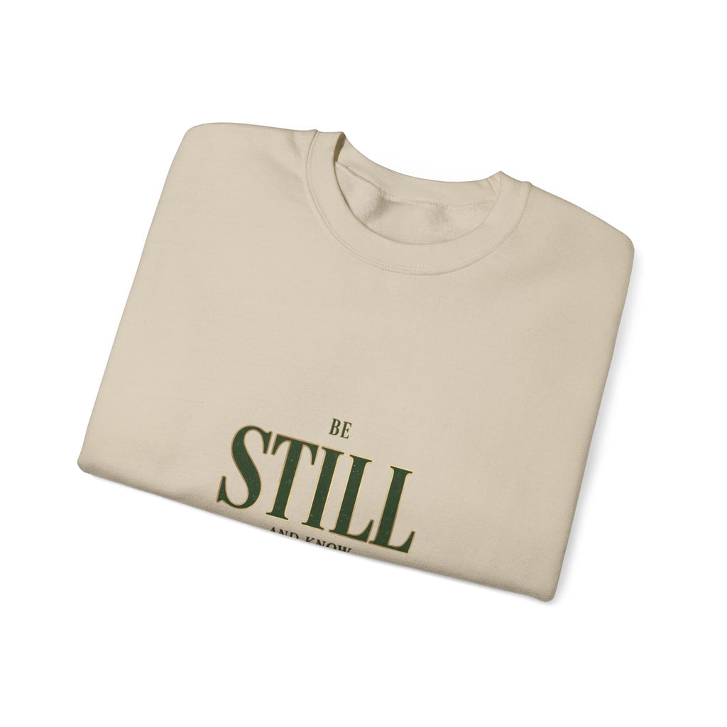 Be Still Scripture Crewneck Sweatshirt | Christian Streetwear, Vintage Wash