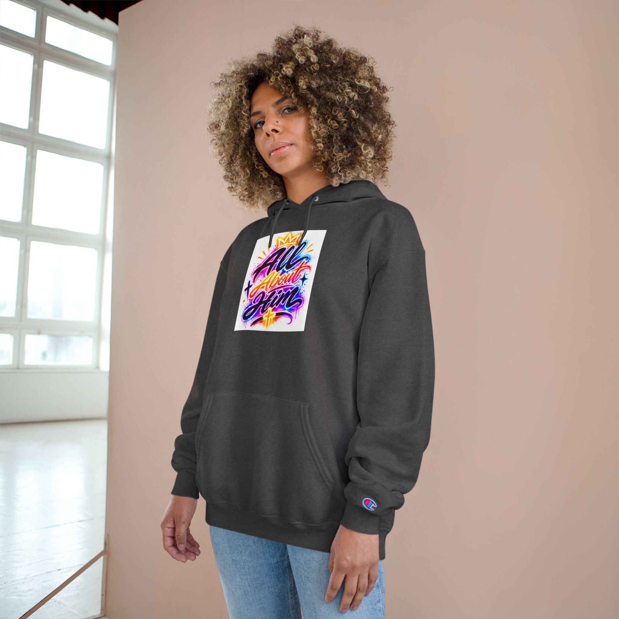 All About Him Hoodie — Christian Faith Graphic Hoodie